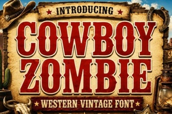 Cowboy Zombie Fonts for Wild West Designs